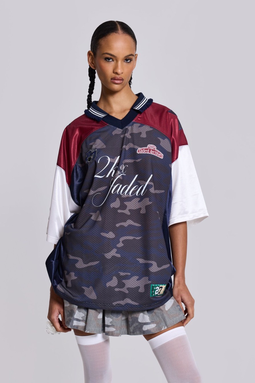 Jaded London Touchdown Collar Football Shirt | T-Shirts