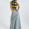 Jaded London Light Wash Denim Colossus Maxi Skirt | Maxi Skirts