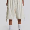 Jaded London Ecru Parachute Cargo Shorts | Shorts & Jorts