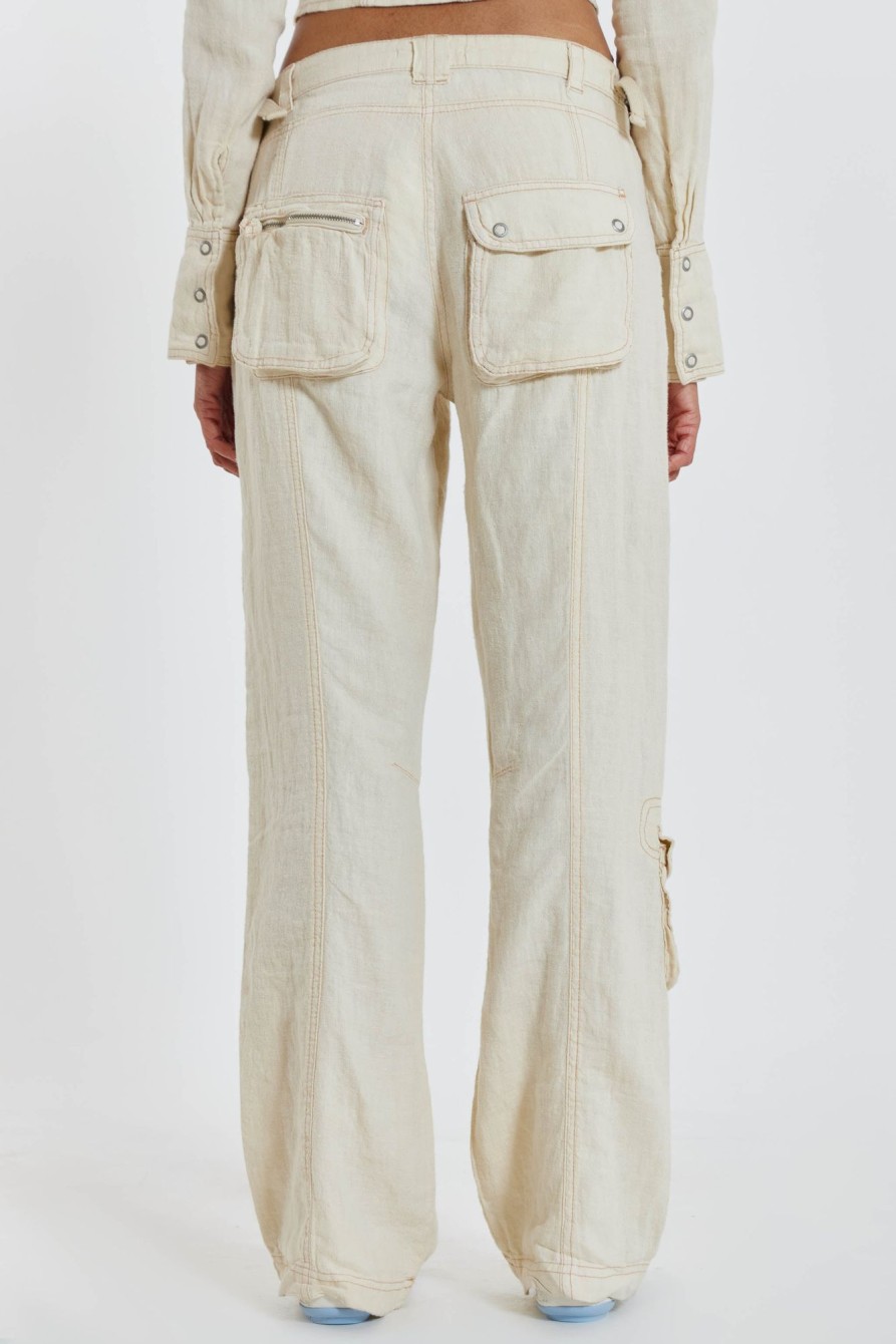 Jaded London Santal Linen Cargo Trousers | Cargo Pants