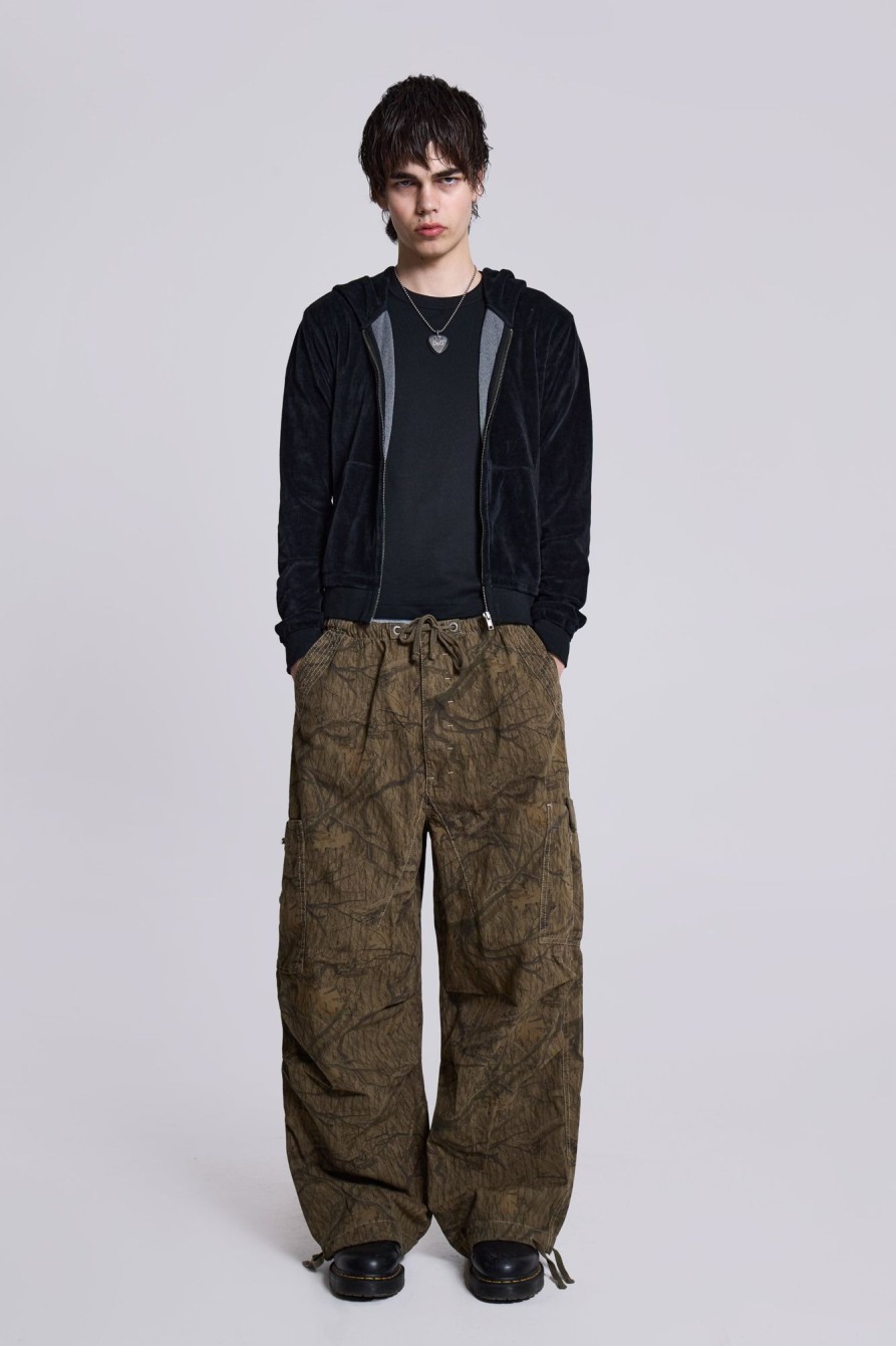 Jaded London Forest Camo Parachute Pants | Trousers & Pants