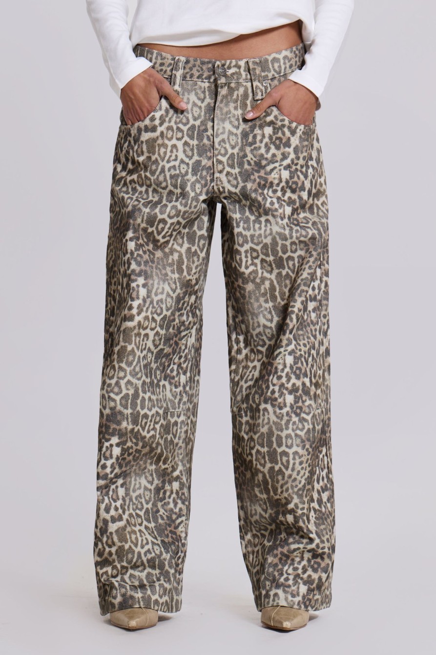 Jaded London Leopard Fade Colossus Jeans | Statement Jeans