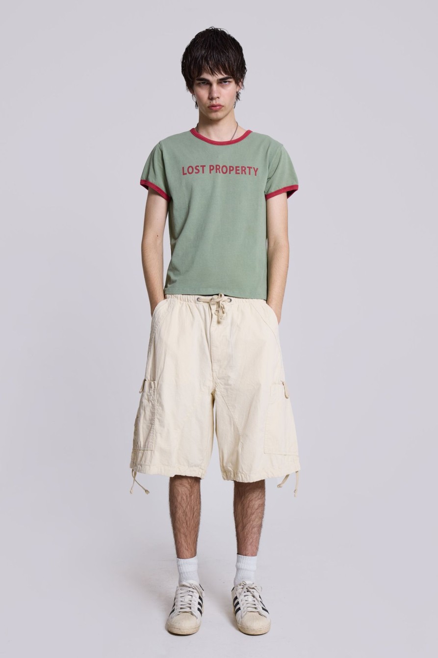 Jaded London Ecru Parachute Cargo Shorts | Shorts & Jorts