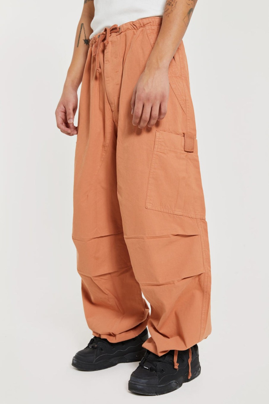 Jaded London Rust Orange Parachute Cargo Pants | Trousers & Pants