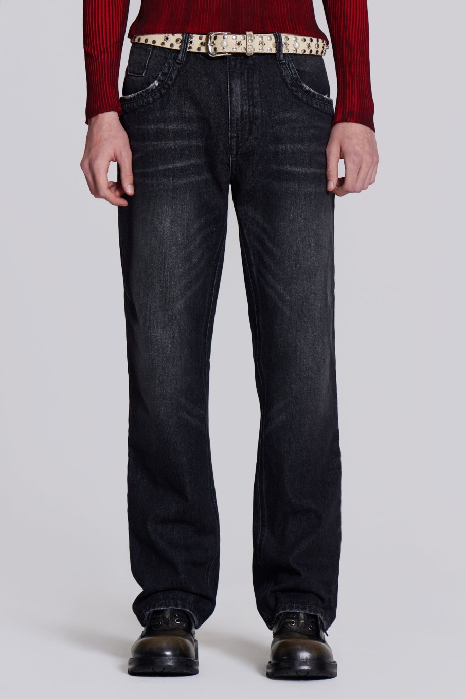 Jaded London Washed Black Reed Jeans | Jeans