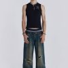 Jaded London Washed Blue Busted Colossus Jeans | Jeans