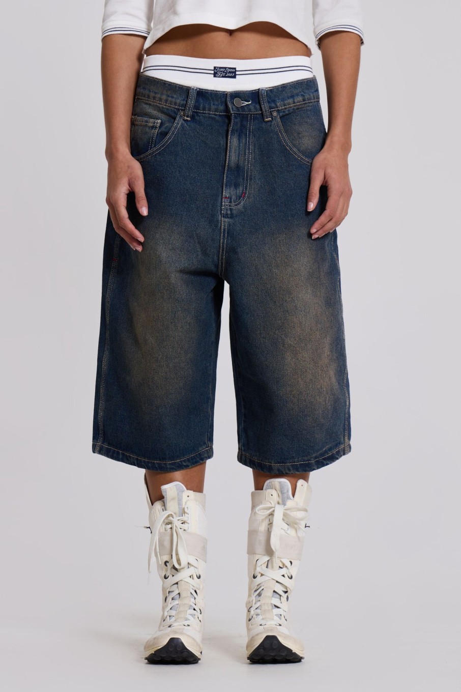 Jaded London Bronx Jumbo Fit Denim Jorts | Jorts