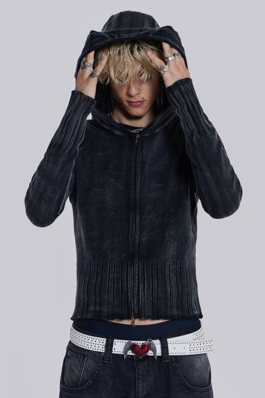 Jaded London Relic Knit Hoodie | Knitwear