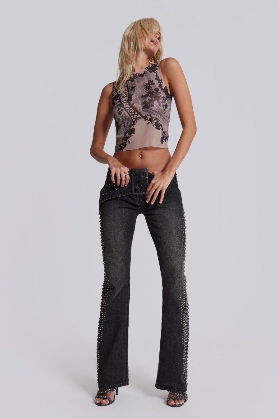 Jaded London Studded Up Denim Jeans | Statement Jeans