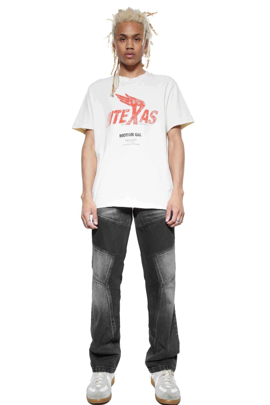 Jaded London Vintage White Texas Motor Oil T Shirt | All T-Shirts & Vests